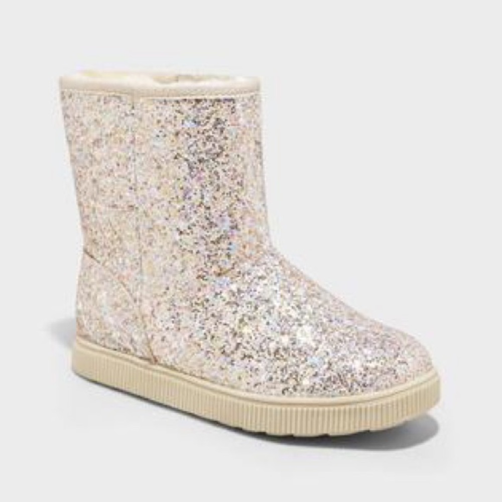 Cat & Jack Glittery Cream Kids Boots